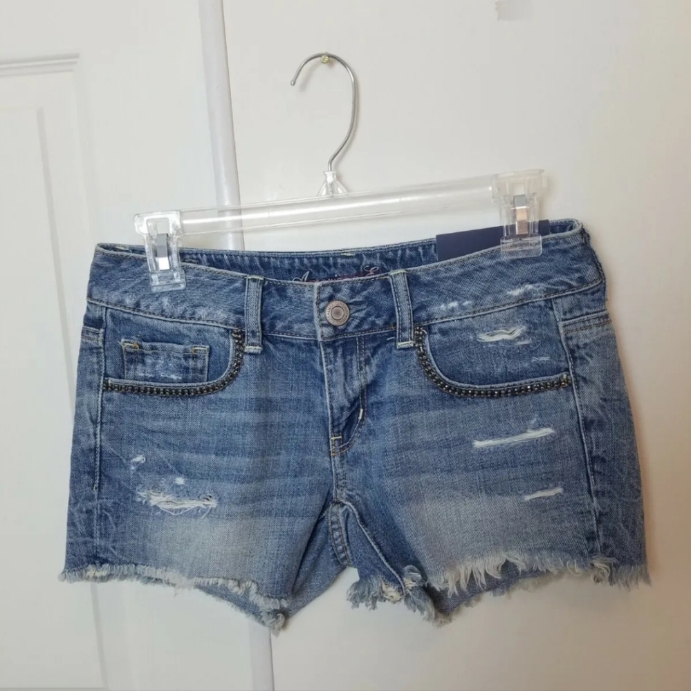 New American Eagle Womens Midi Jean Shorts